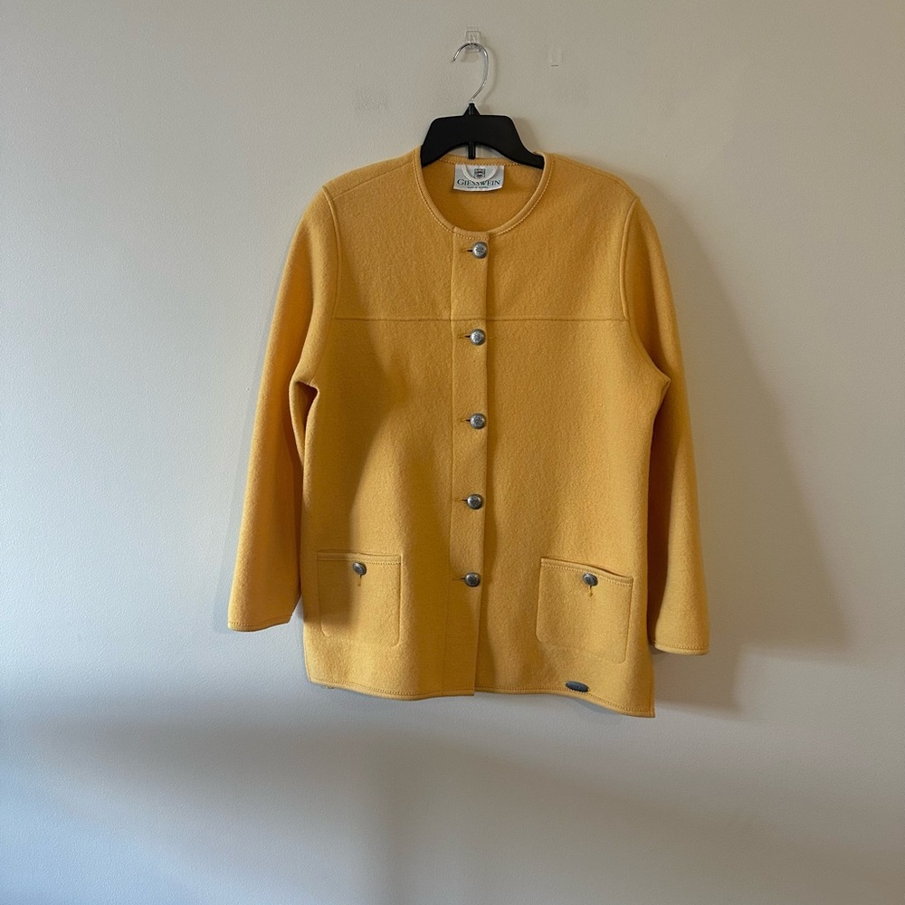 Giesswein Yellow Merino Wool Button Jacket US 10